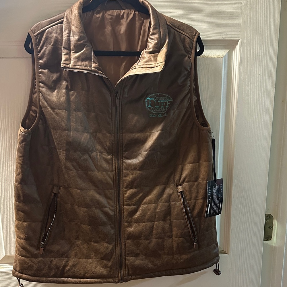 Cowgirl Tuff Brown Quilted Vest